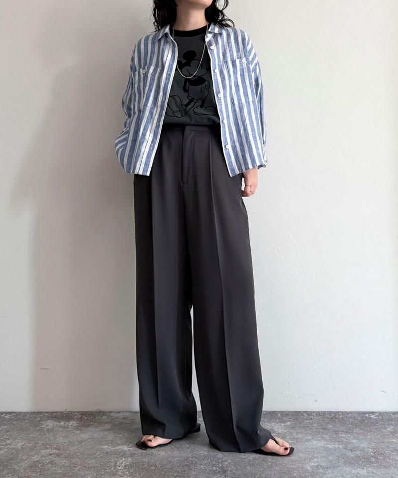 LINEN100クロップドシャツ