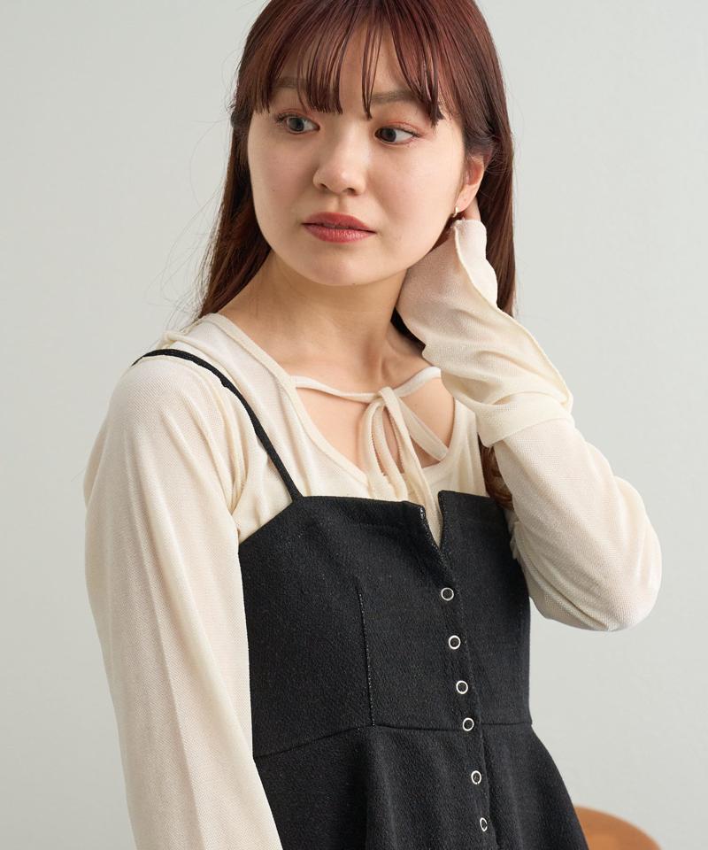 リボン開きチュールTEE