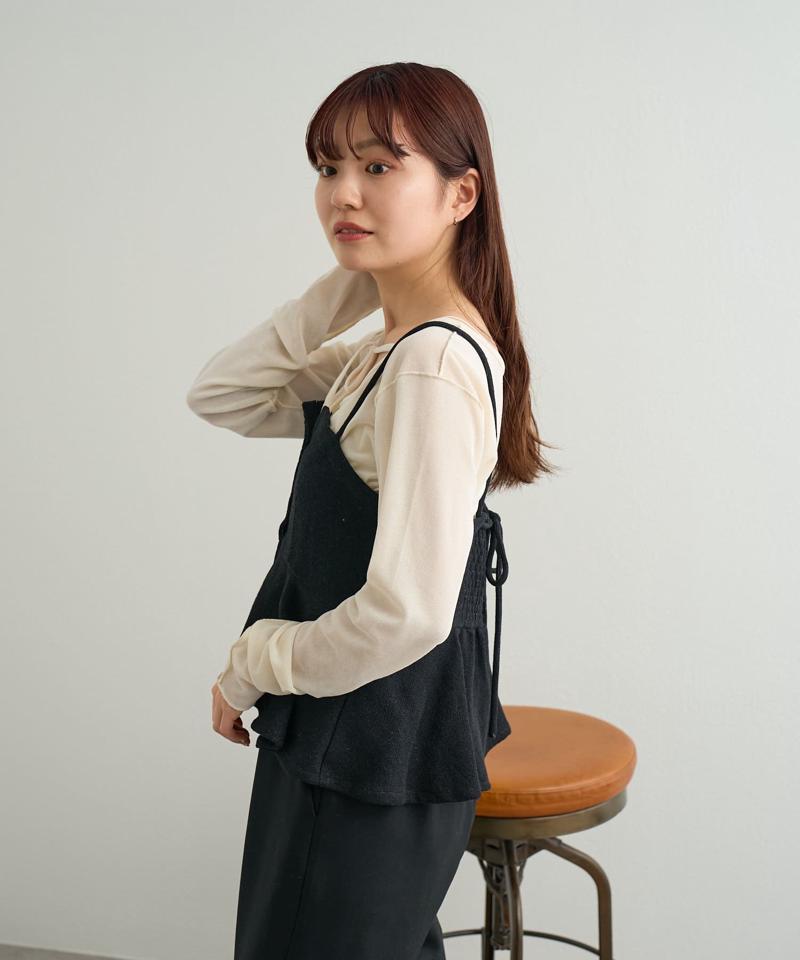 リボン開きチュールTEE