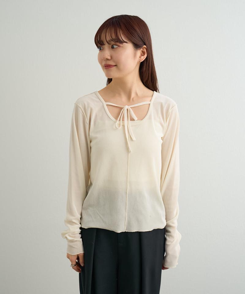 リボン開きチュールTEE
