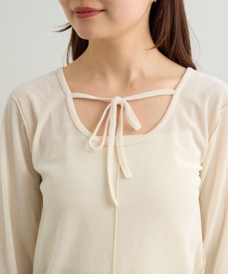 リボン開きチュールTEE