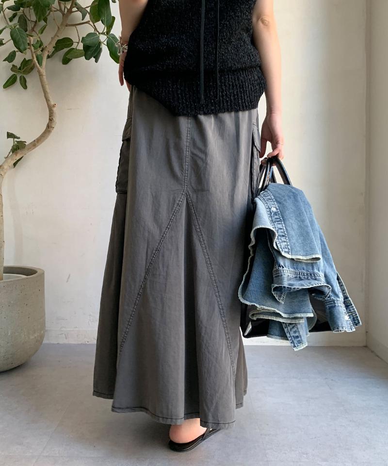 綿リヨセルピグメント加工カーゴスカート