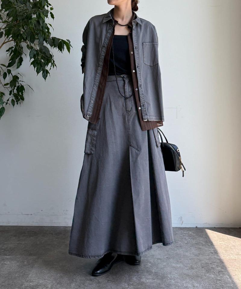 綿リヨセルピグメント加工カーゴスカート