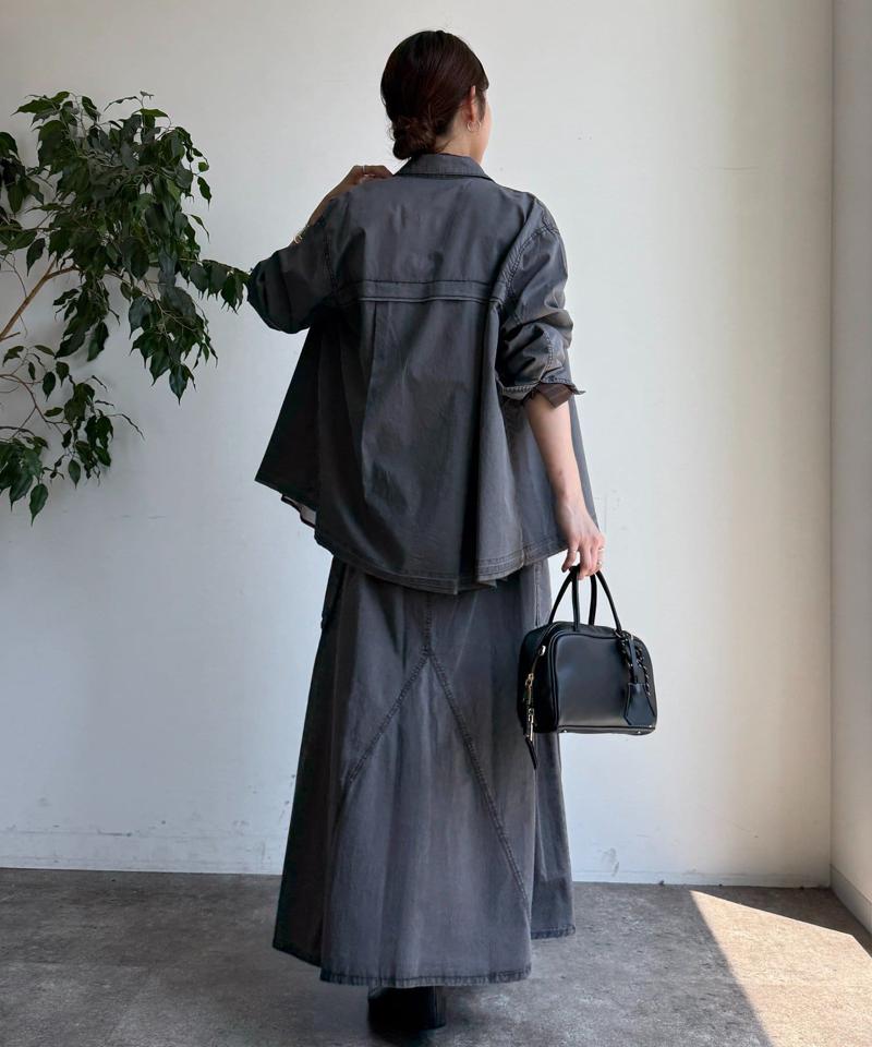 綿リヨセルピグメント加工カーゴスカート