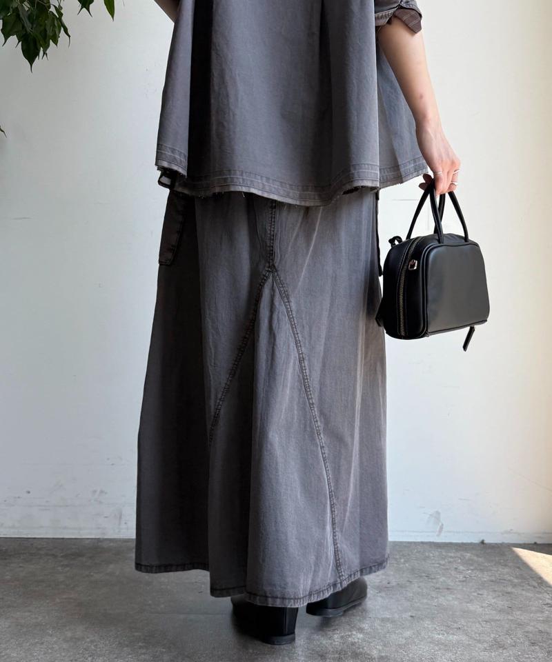 綿リヨセルピグメント加工カーゴスカート