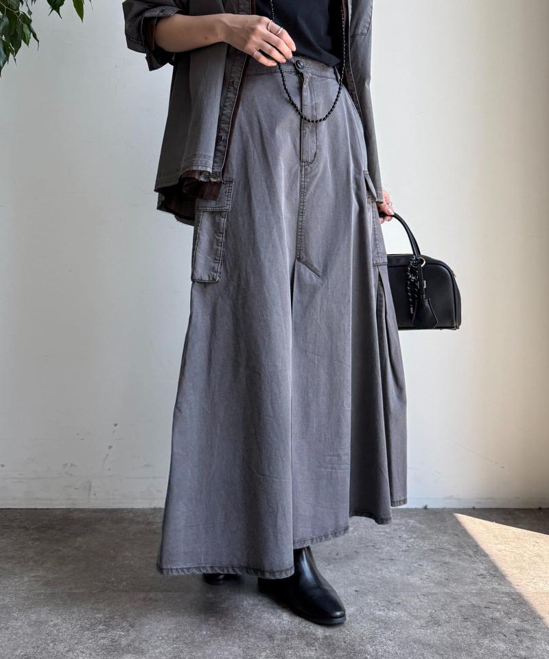綿リヨセルピグメント加工カーゴスカート