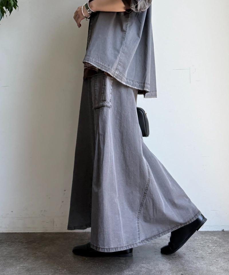 綿リヨセルピグメント加工カーゴスカート