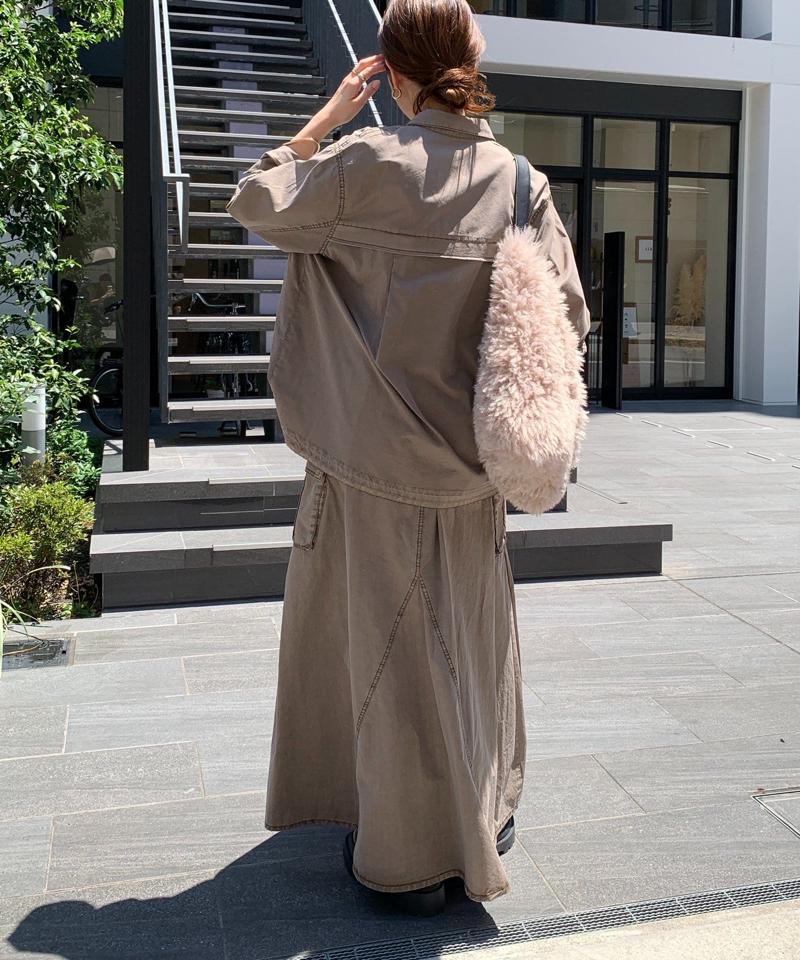 綿リヨセルピグメント加工カーゴスカート