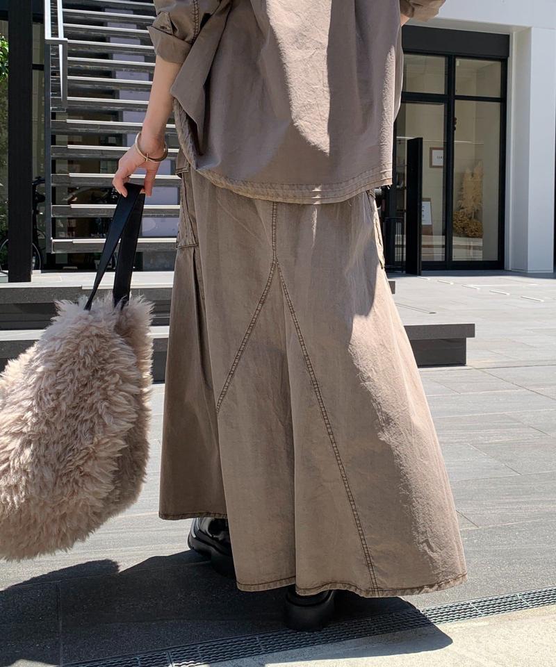 綿リヨセルピグメント加工カーゴスカート