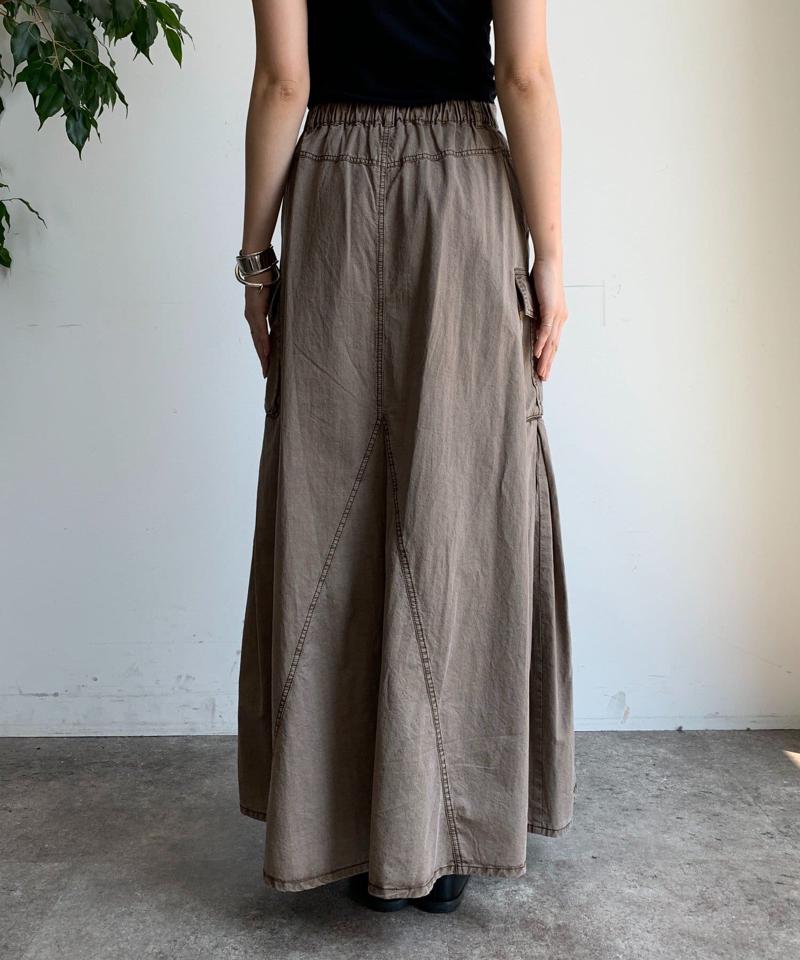 綿リヨセルピグメント加工カーゴスカート
