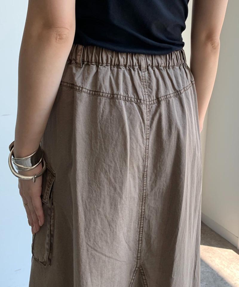 綿リヨセルピグメント加工カーゴスカート