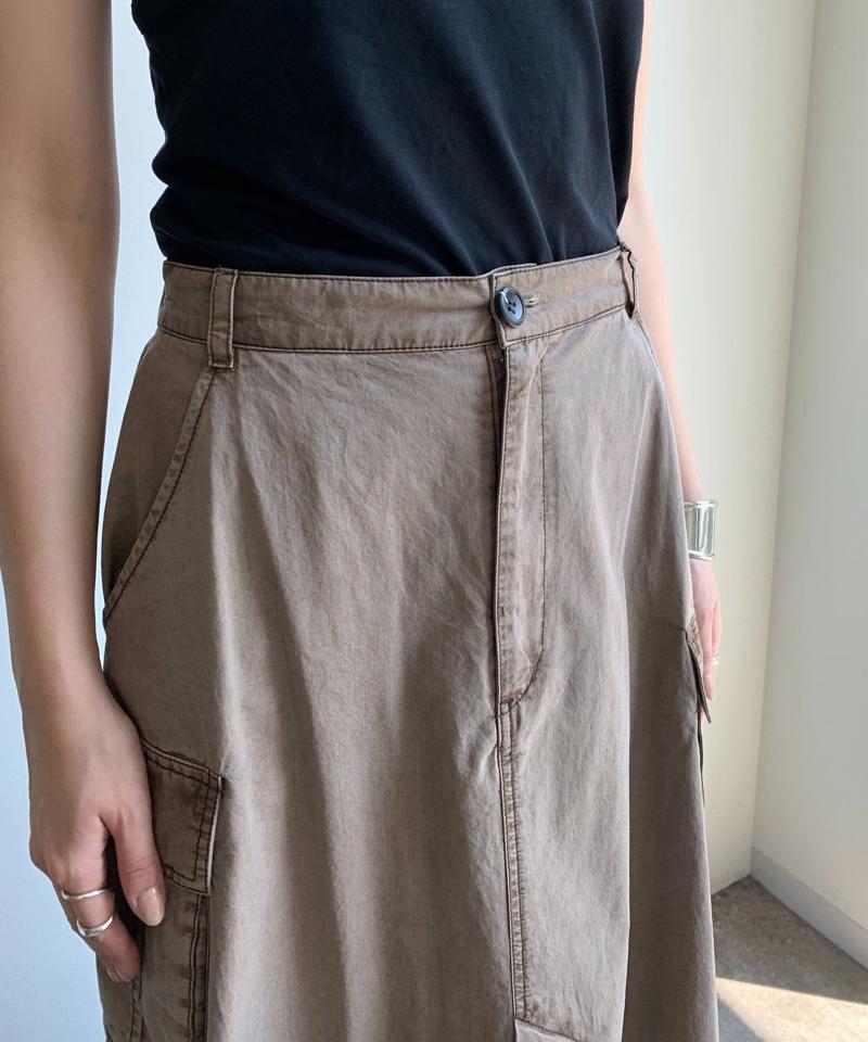 綿リヨセルピグメント加工カーゴスカート