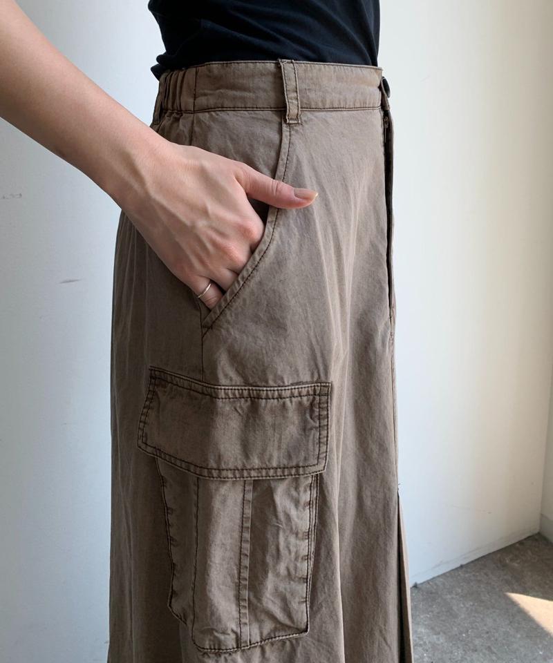 綿リヨセルピグメント加工カーゴスカート