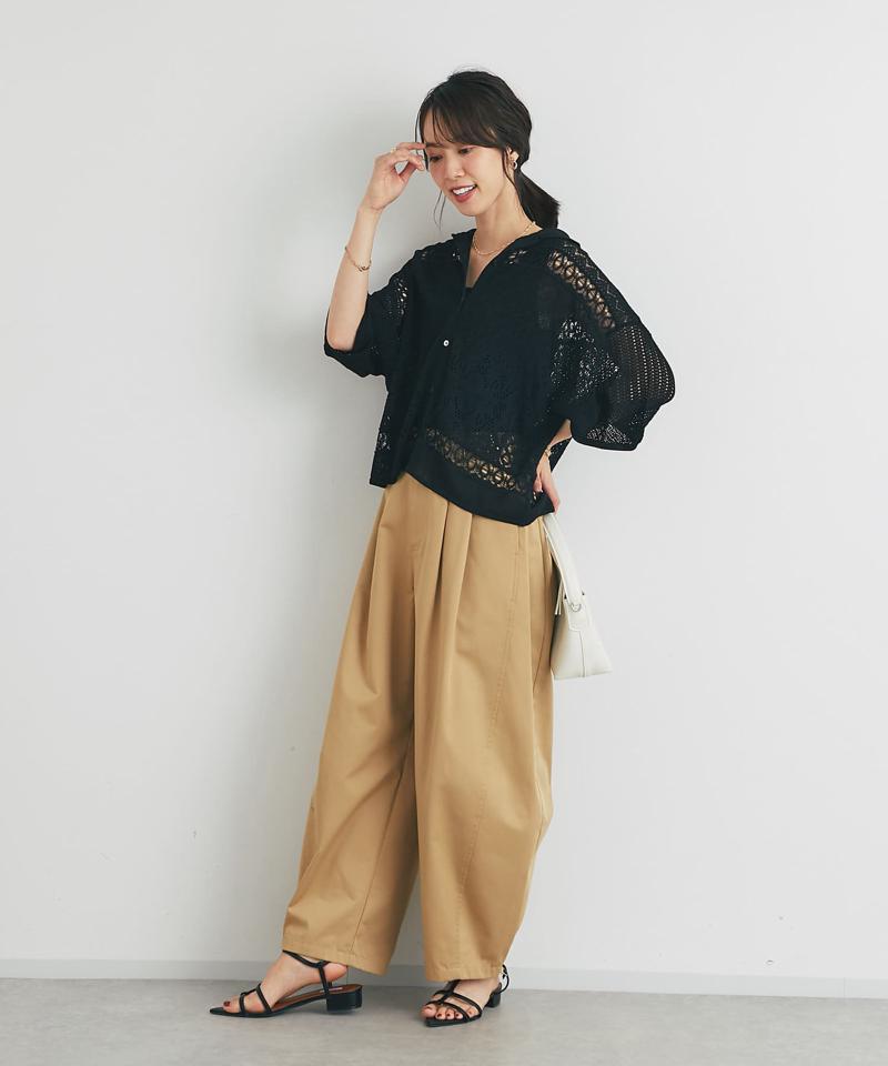 《繊細な美しさを演出》レース編みニットカーディガン