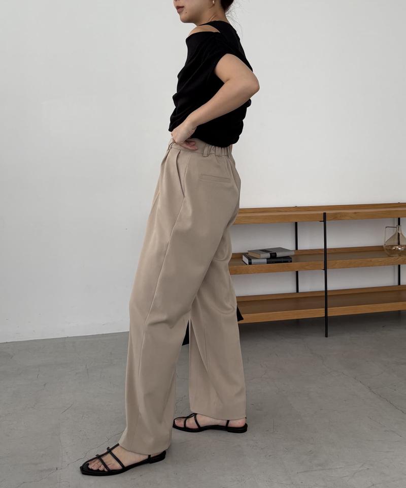 【即完につき再入荷/新色ブラウン】アシメギャザーTシャツ