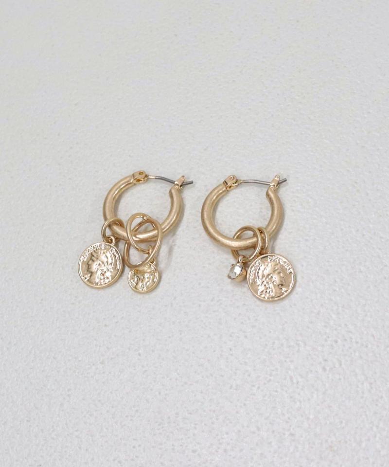 アシメコインリングピアス