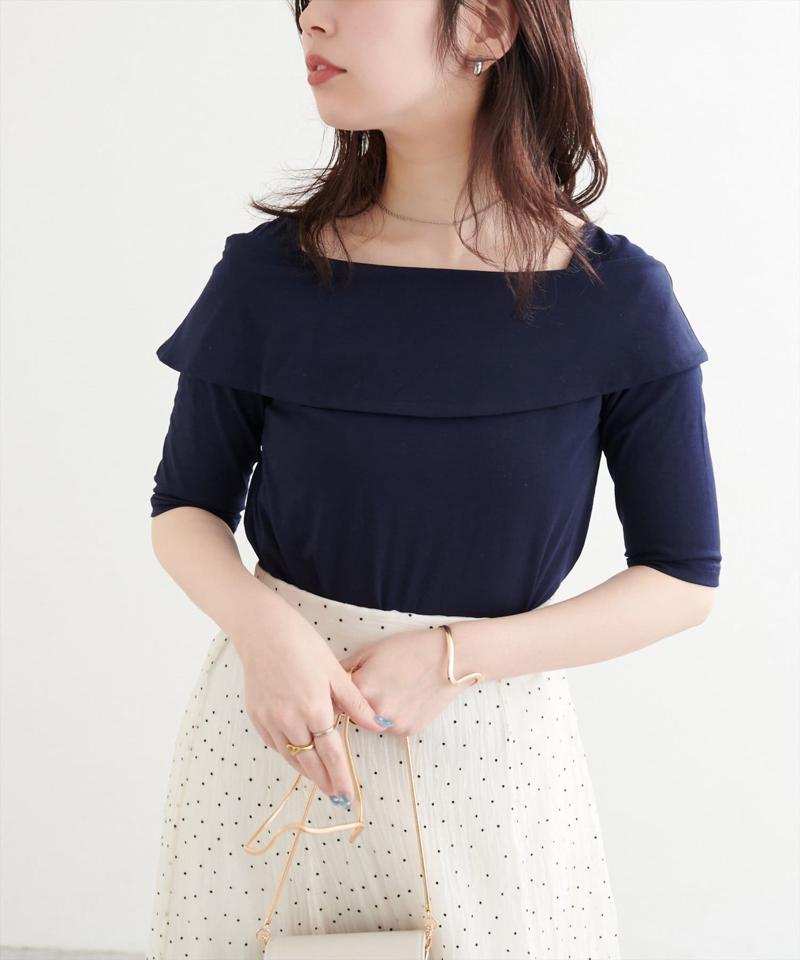 オフショルデザインカットソーTOPS