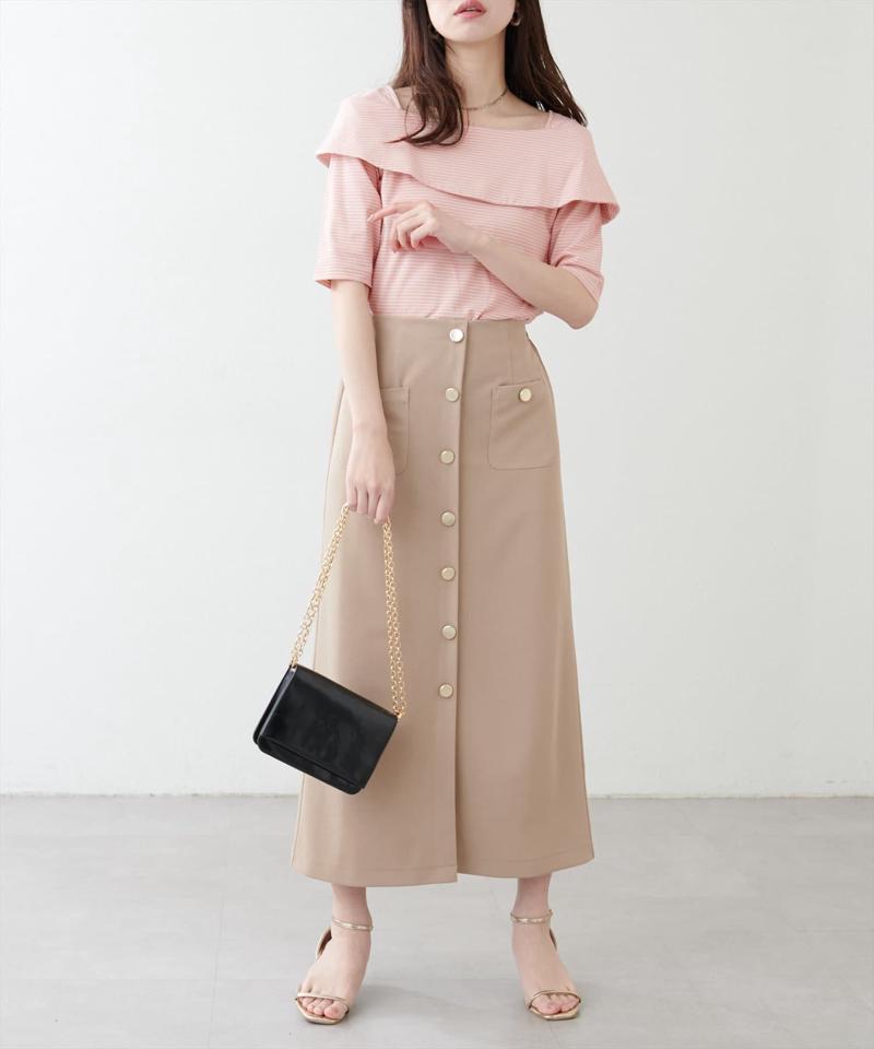オフショルデザインカットソーTOPS