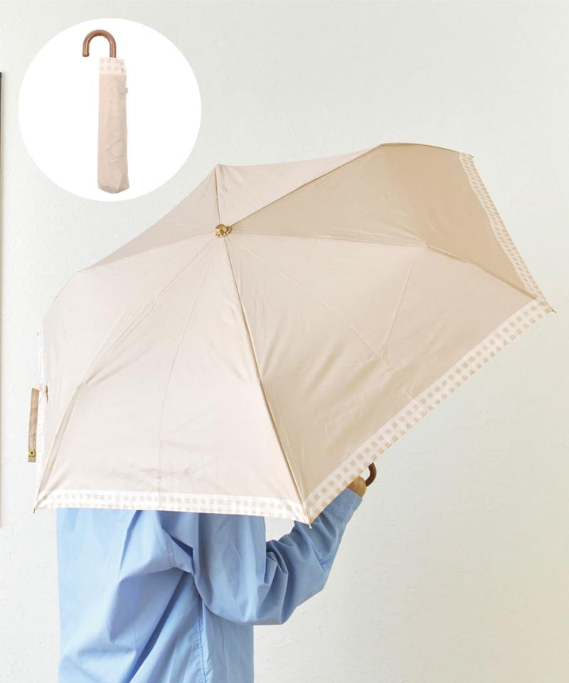 雨晴兼用雨傘折チェックライン
