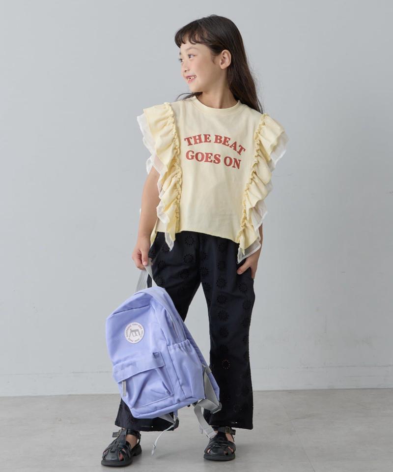 【KIDS】ドッキングフリルチュールロゴTEE