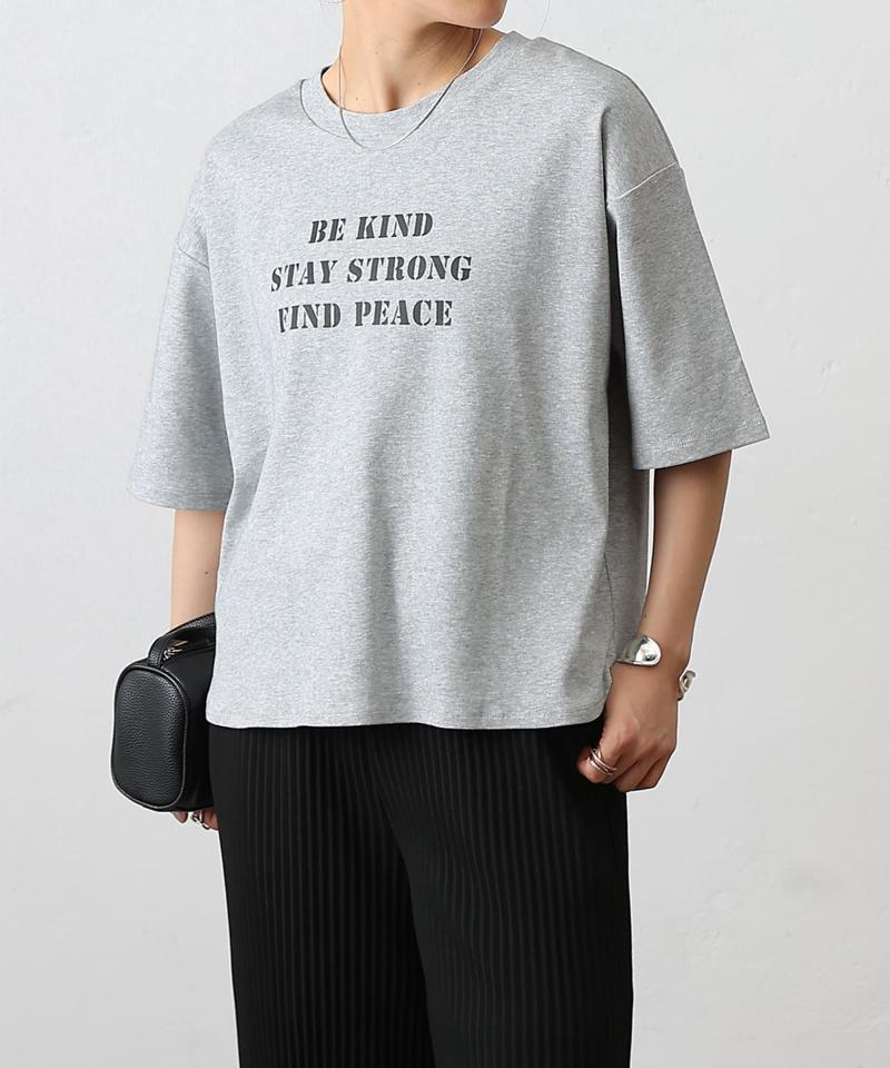 スマートラウンド半袖ロゴTシャツBEKIND