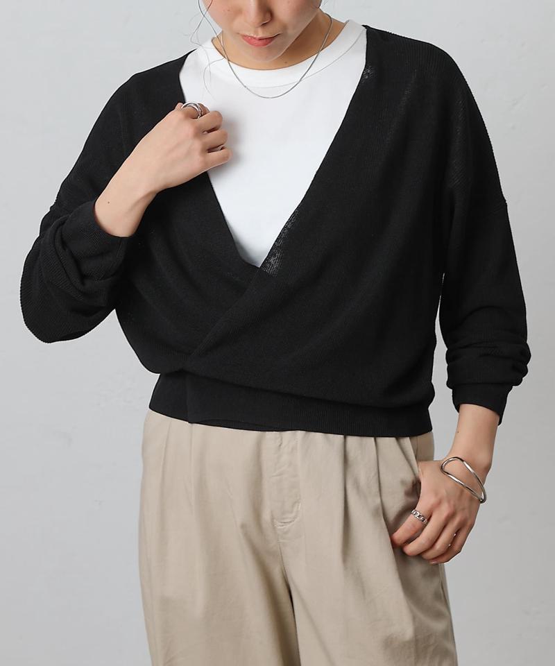 リネンライクカシュクールニット