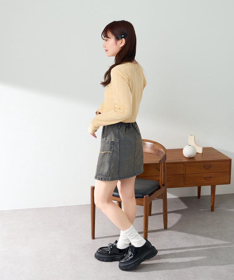 【新色追加/2サイズ展開/5色展開】コットンレースチビカーディガン