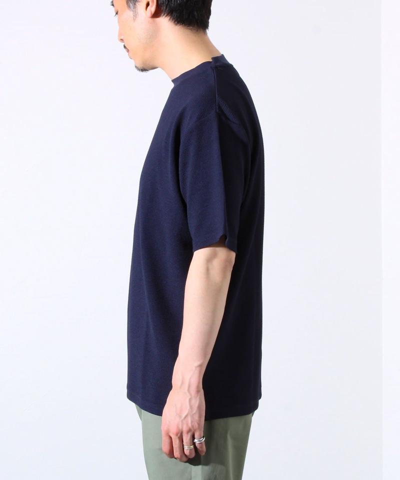 【GLOSTER/グロスター】ふくれジャガード クルーネック 半袖 Tシャツ