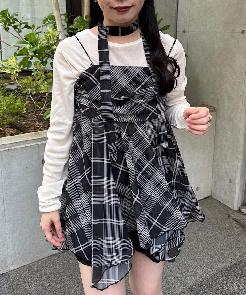 チェックアシメチュニック