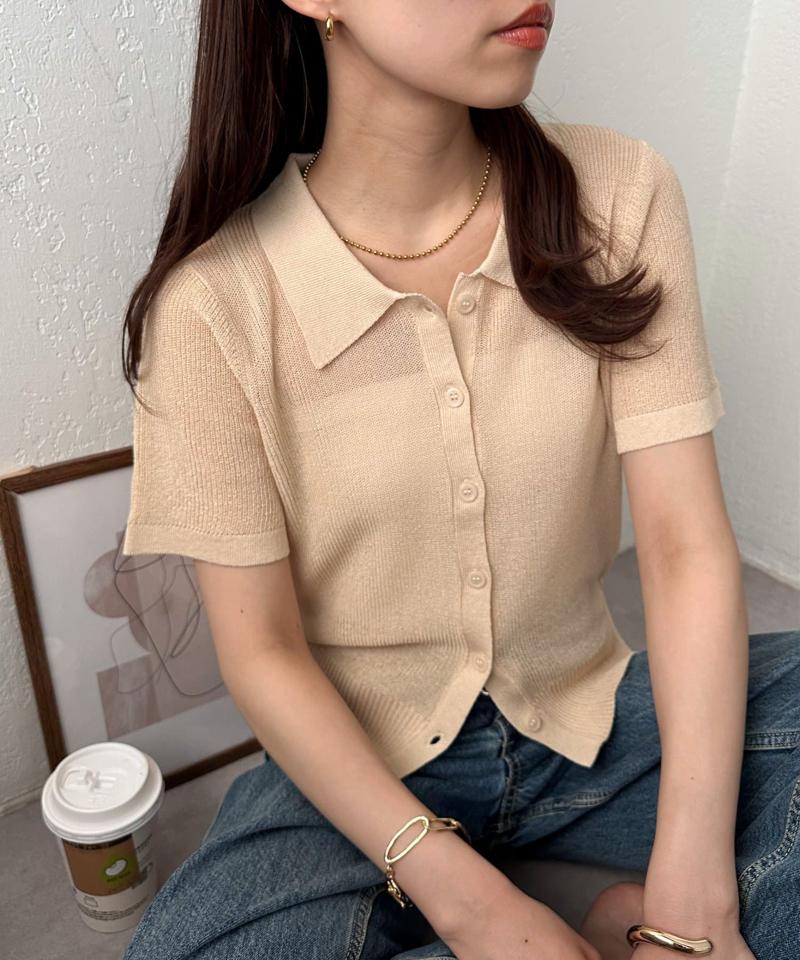 【WEB限定】衿付きニットカーディガン