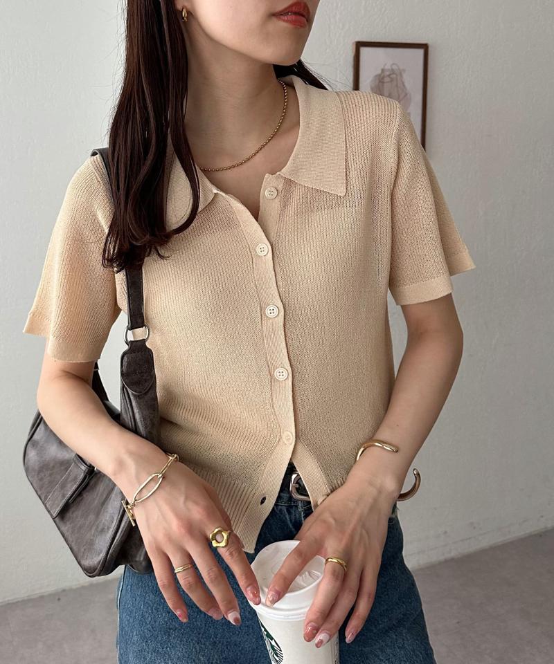 【WEB限定】衿付きニットカーディガン