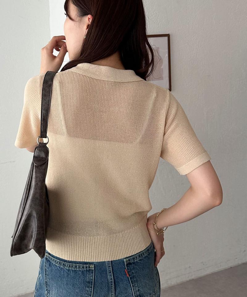 【WEB限定】衿付きニットカーディガン