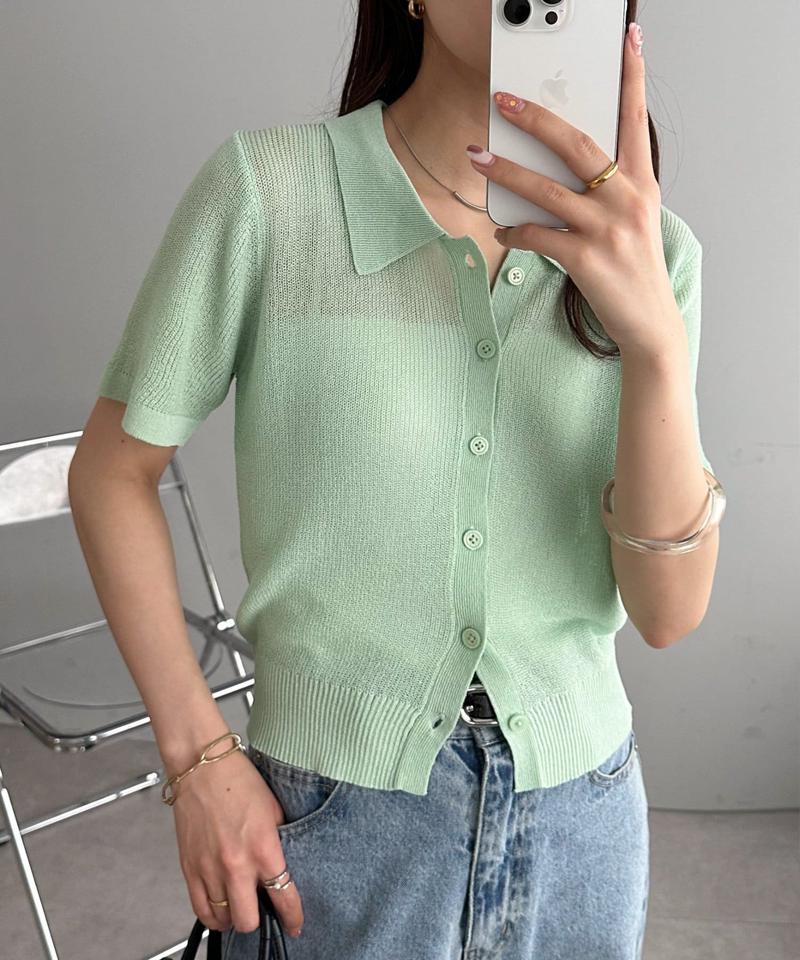 【WEB限定】衿付きニットカーディガン