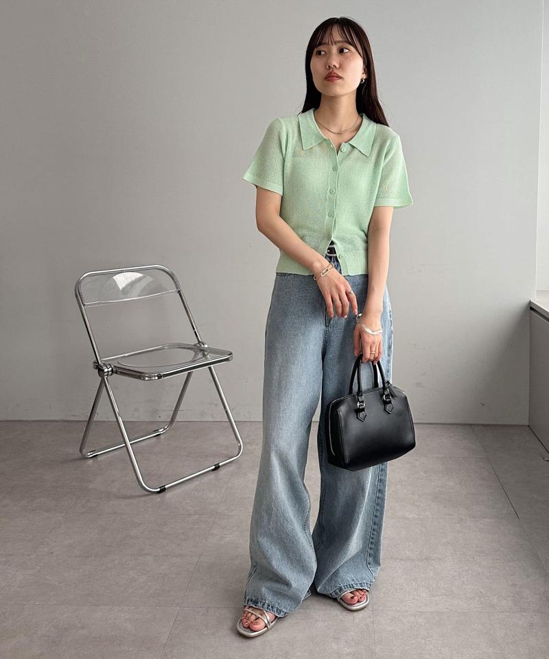 【WEB限定】衿付きニットカーディガン