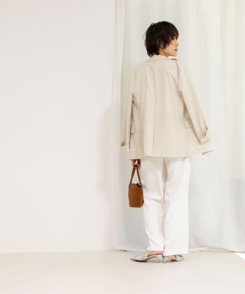 《セットアップ対応》ウォッシャブルツイルイージータックワイドパンツ