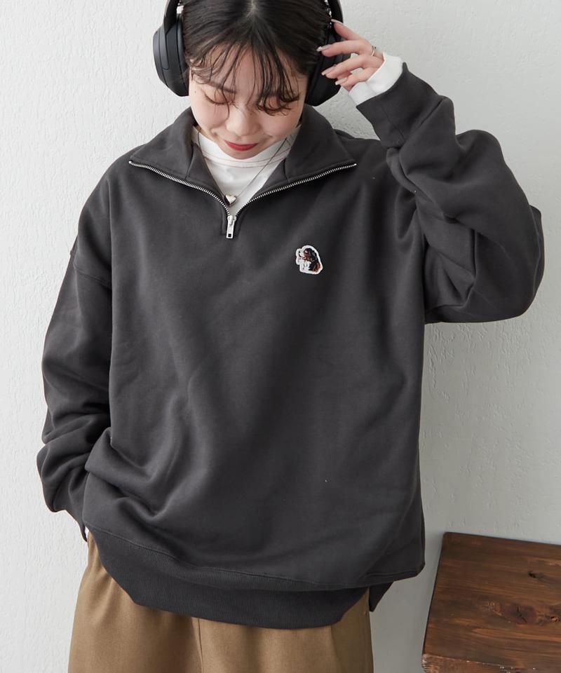 【NUNIFE】裏起毛ハーフZIPプルオーバー