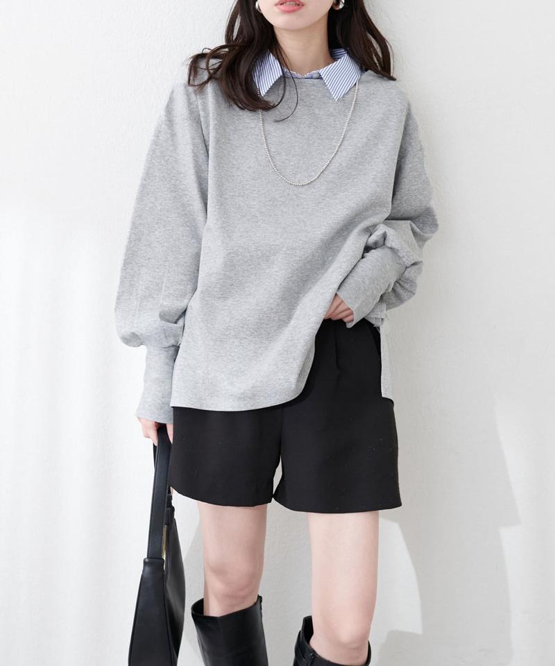 【natural couture】袖口長めリブカットソー