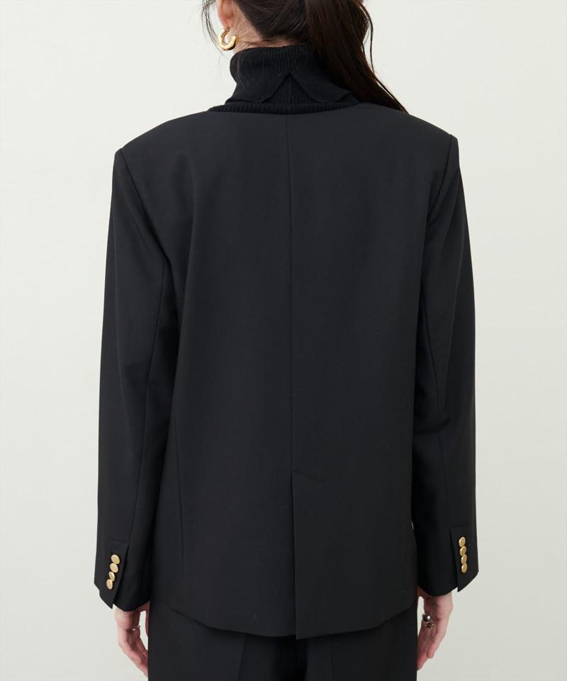 【natural couture】薄金釦ノーカラージャケット