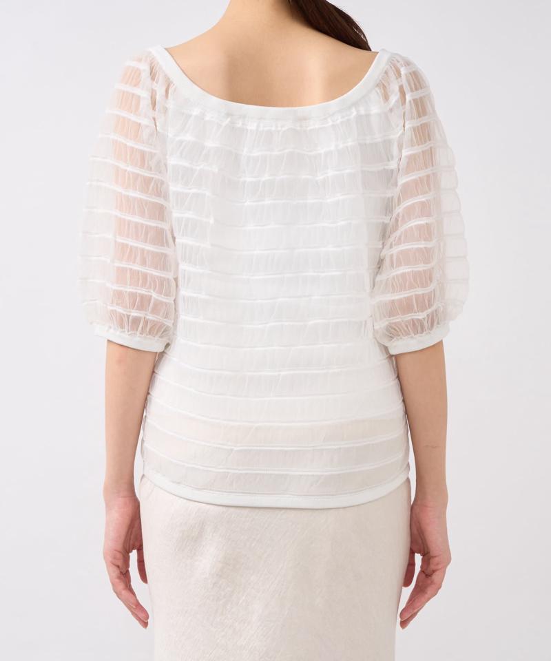 【La boutique BonBon】シアーシャーリングボーダーニット