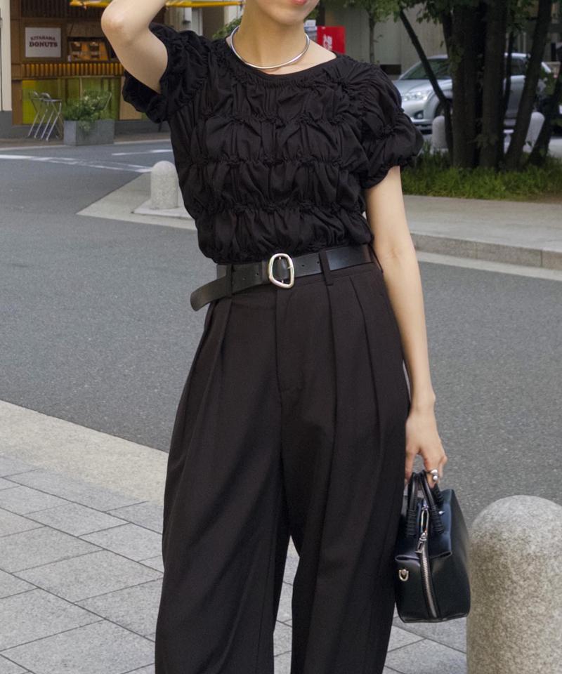 【WEB限定カラー/ブラウン追加】シャーリングホイップTシャツ