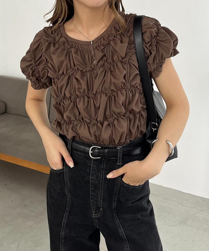 【WEB限定カラー/ブラウン追加】シャーリングホイップTシャツ