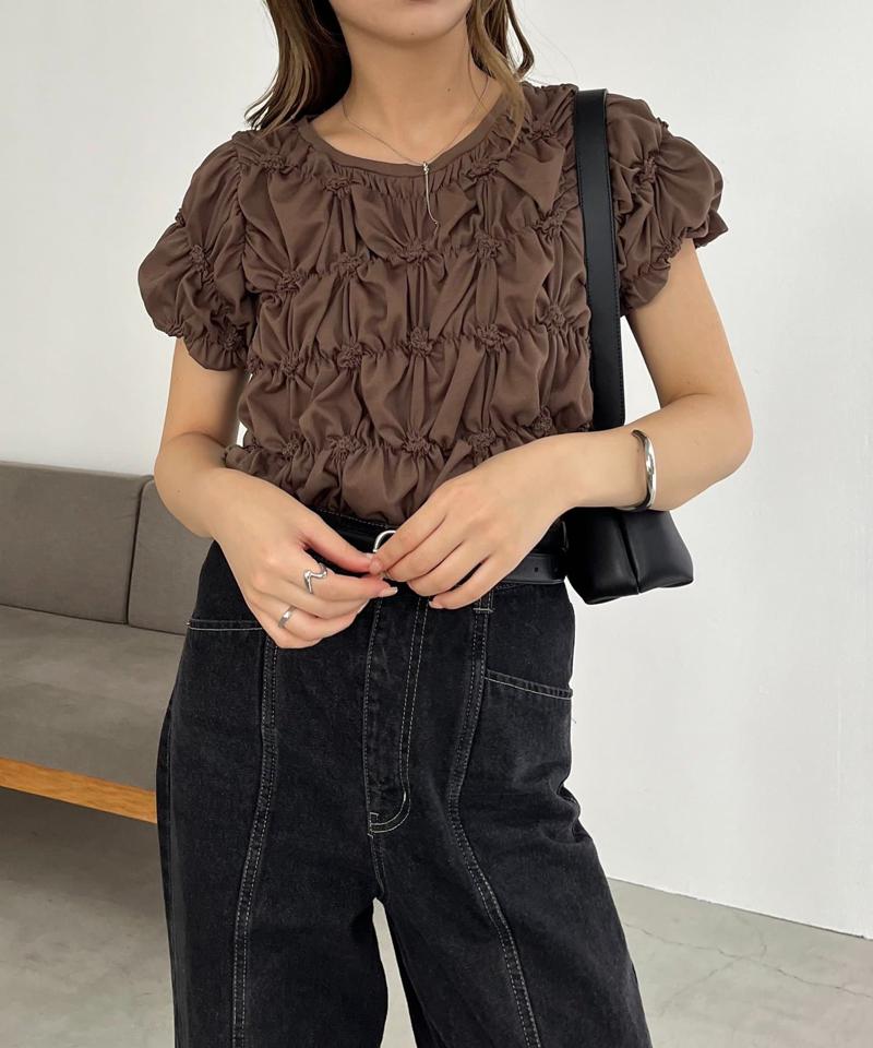 【WEB限定カラー/ブラウン追加】シャーリングホイップTシャツ