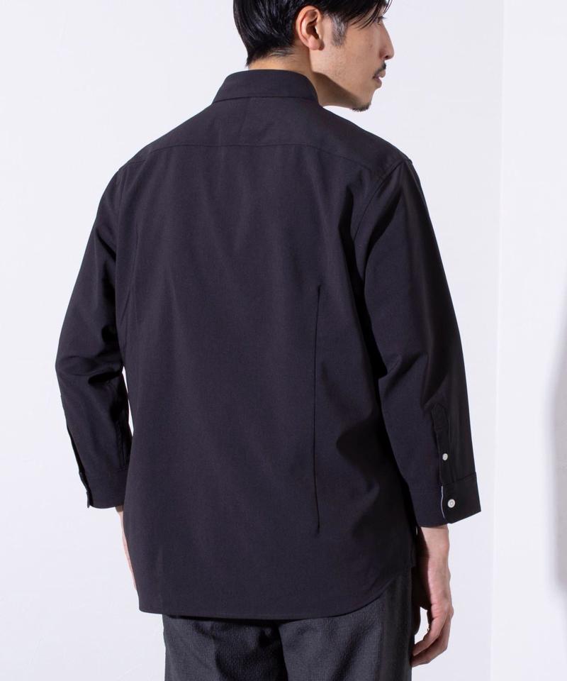 【GLOSTER】COOLMAXポリトロパラシュートボタン七分袖レギュラーシャツ