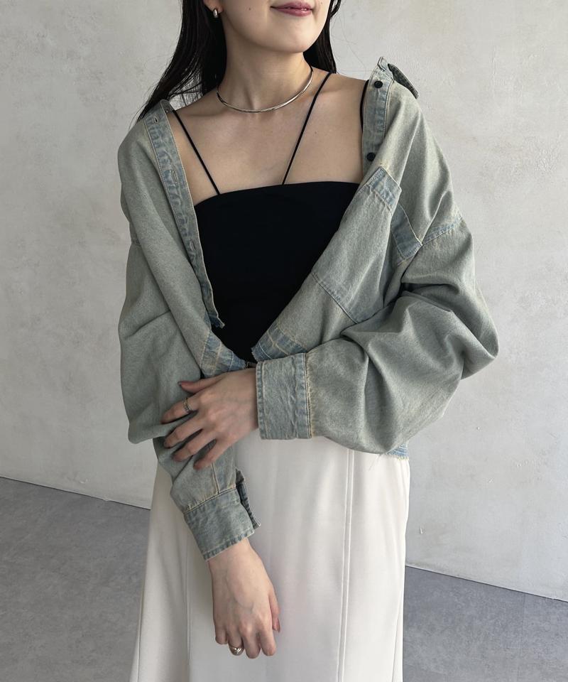 【新サイズ登場！】アシメストラップカップ付きキャミ