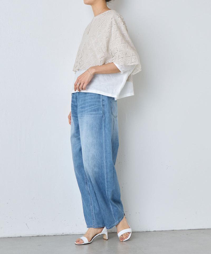 《15 quinze》リネンレースポンチョ