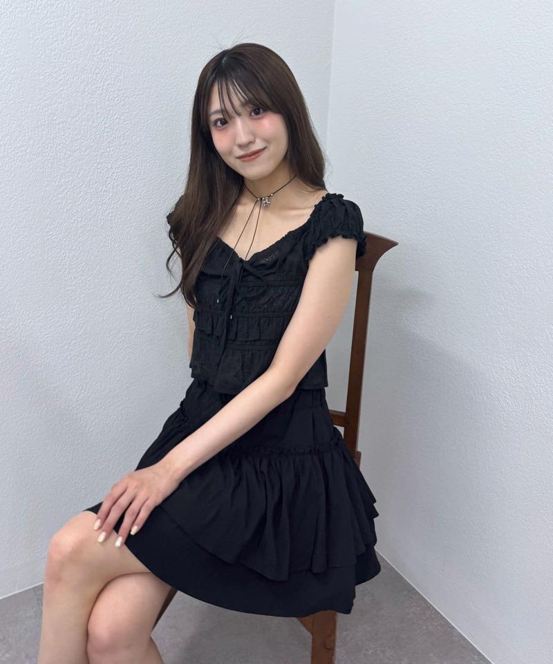 [mline]シャーリングフレンチブラウス