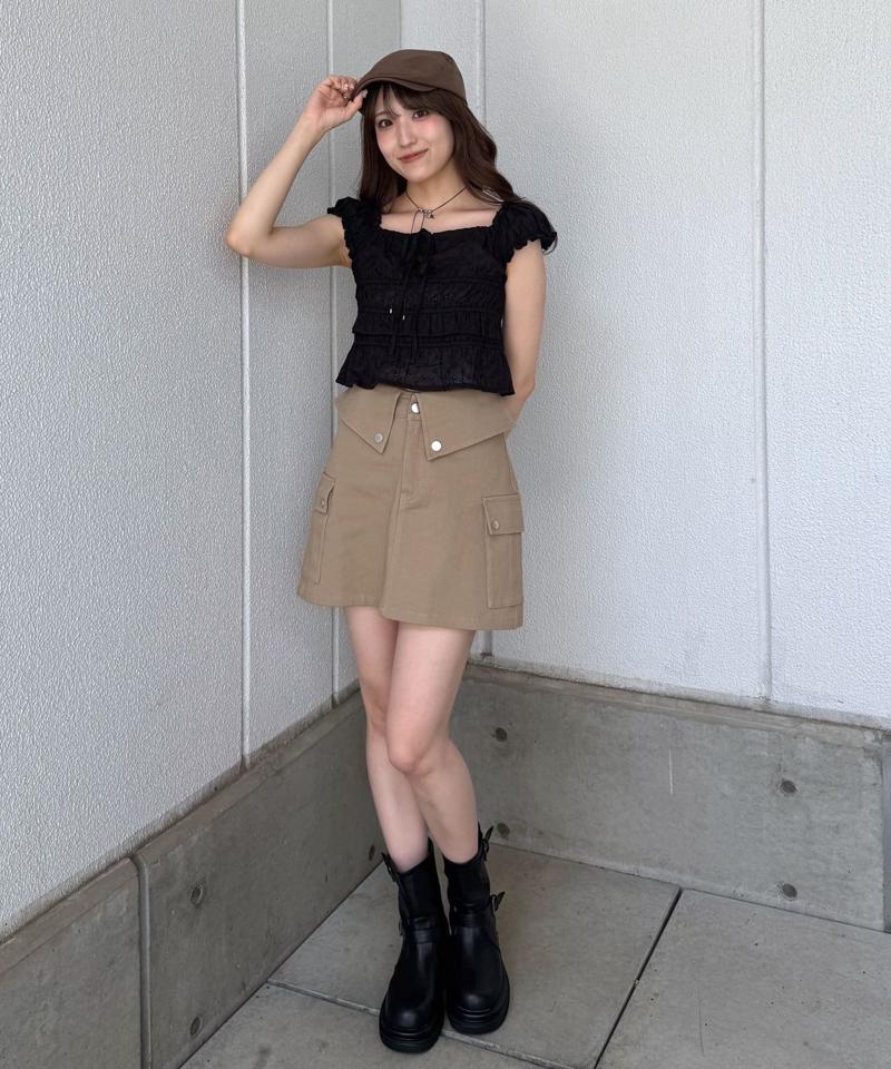 [mline]シャーリングフレンチブラウス