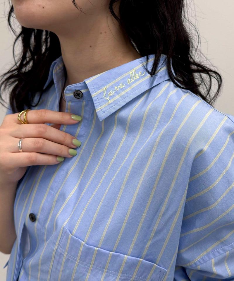 刺繍入りオーバーシャツ
