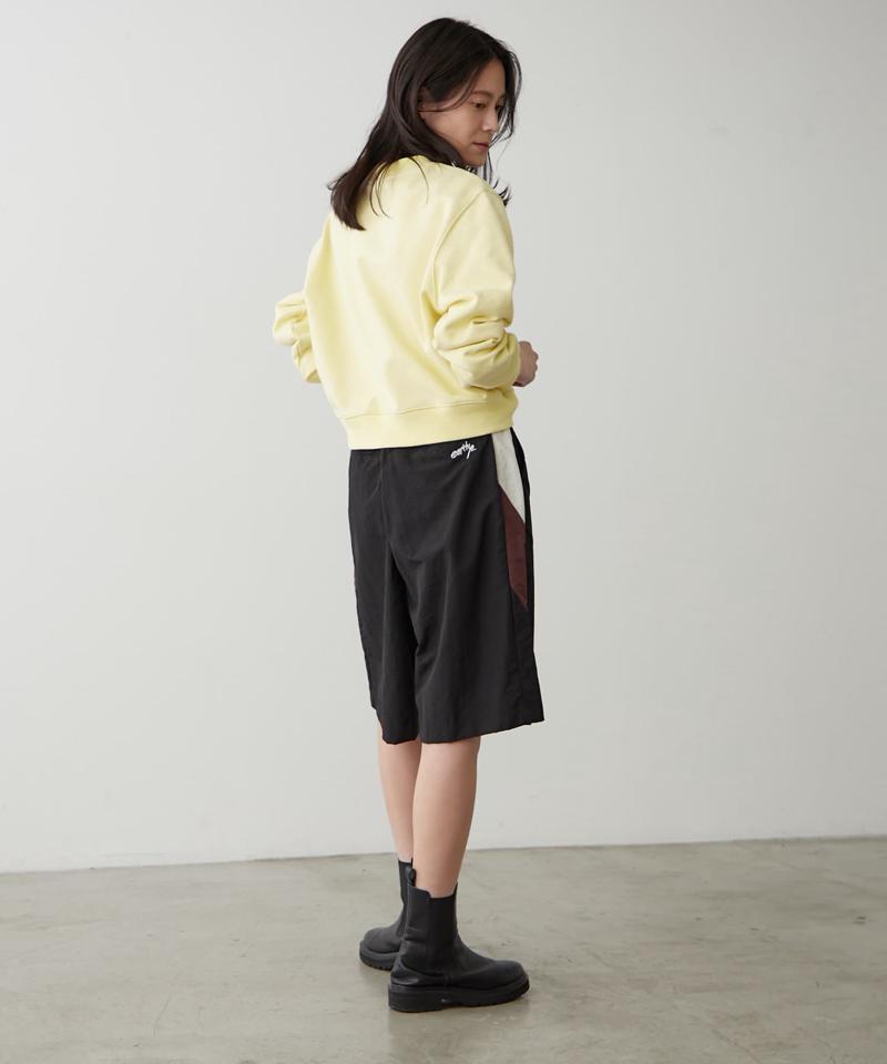 【earthy_】配色切替ラインナイロンハーフパンツ