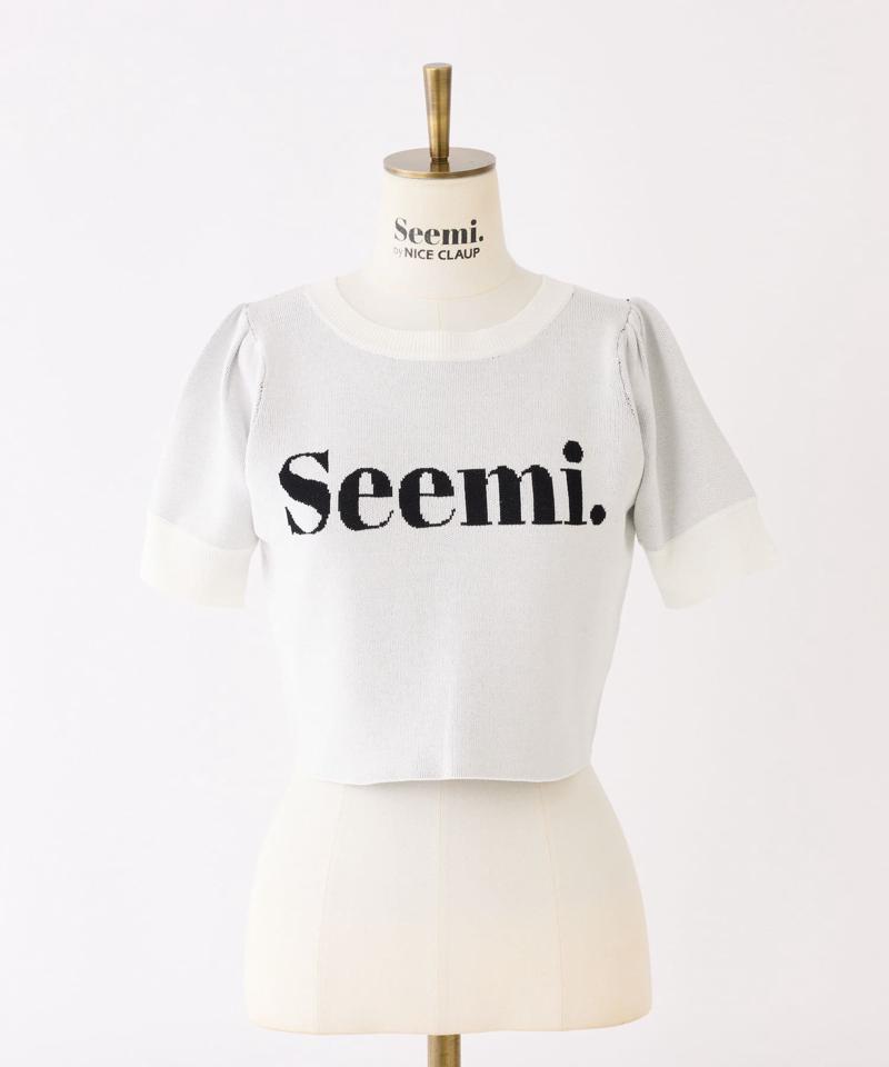 【Seemi. 】ロゴ入り半袖ニット